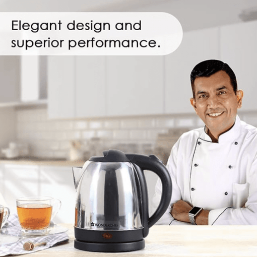 Wonderchef Prato 1.5-Litre Electric Kettle (Silver/Black) - Image 2